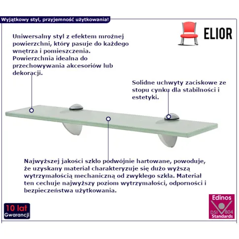 Vitrea półka z mlecznego szkła