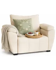 Kremowy nowoczesny fotel do salonu - Endora 3X w sklepie Edinos.pl