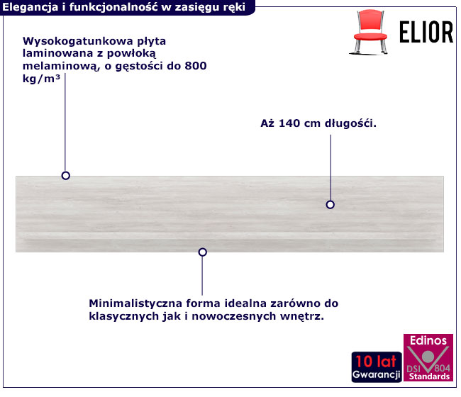Półka ścienna do salonu Tillen 4X sosna canyon