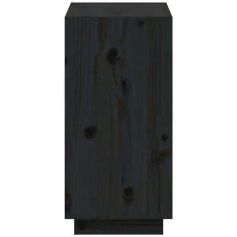 Szczegółowe zdjęcie nr 4 produktu Czarny niski regał sosnowy z 2 półkami - Lika 10X