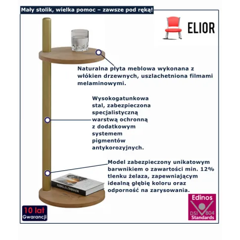 Stolik pomocniczy dąb lancelot   złoty Nebo