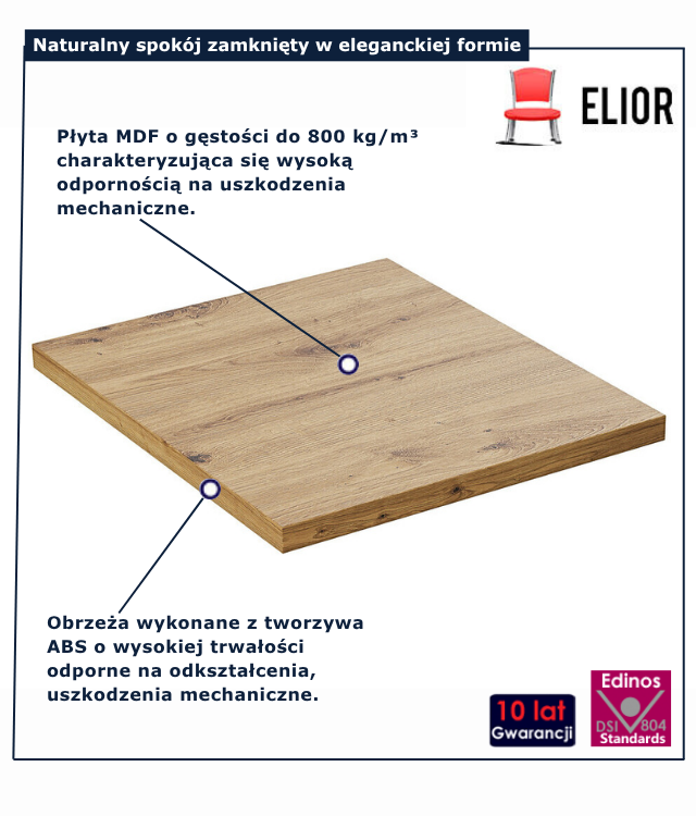 Kwadratowy blat do szafki pod umywalkę Artiza 10X 40 cm