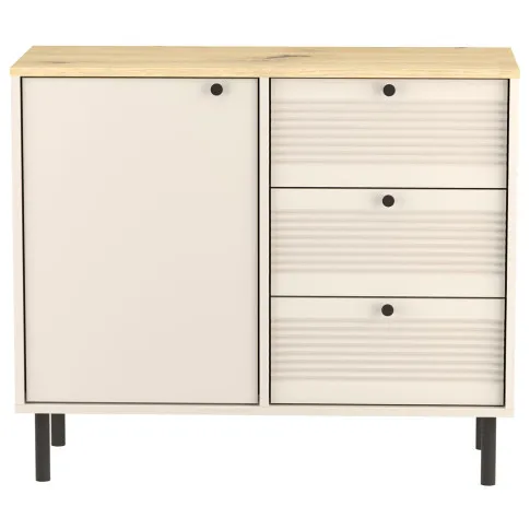 Komoda wąska do salonu kaszmir + dąb artisan Zoani 3X