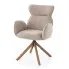 Tapicerowane krzesło obrotowe ciemny beż+ jasny orzech - Velino