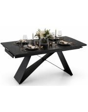 Rozkładany marmurowy czarny stół - Frosino w sklepie Edinos.pl