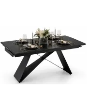 Rozkładany marmurowy czarny stół - Frosino w sklepie Edinos.pl