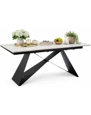 Rozkładany stół biały marmur + czarny - Frosino w sklepie Edinos.pl