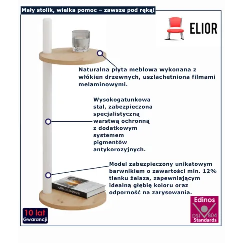   Stolik  minimalistyczny dąb artisan  + biały  Nebo