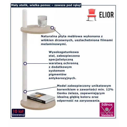 Stolik mały dąb sonoma + biały  Nebo