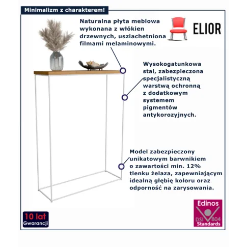 Konsola pod lustro  dąb lancelot   biały Krux 3X