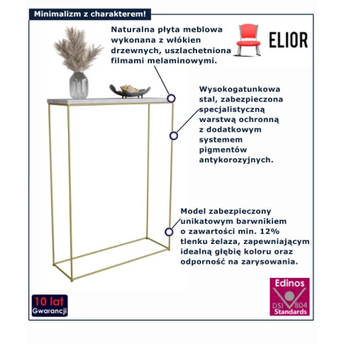 Konsola do przedpokoju beton +złoty Krux 5X