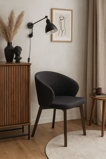 Drewniane krzesło kremowe kubełkowe Bergan 7X