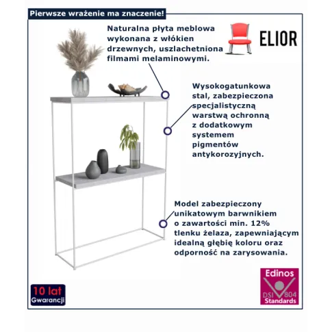  Konsola do przedpokoju beton + biały Blox 3X