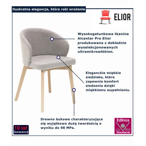 stylowe szare krzesło do jadalni Fima 6X