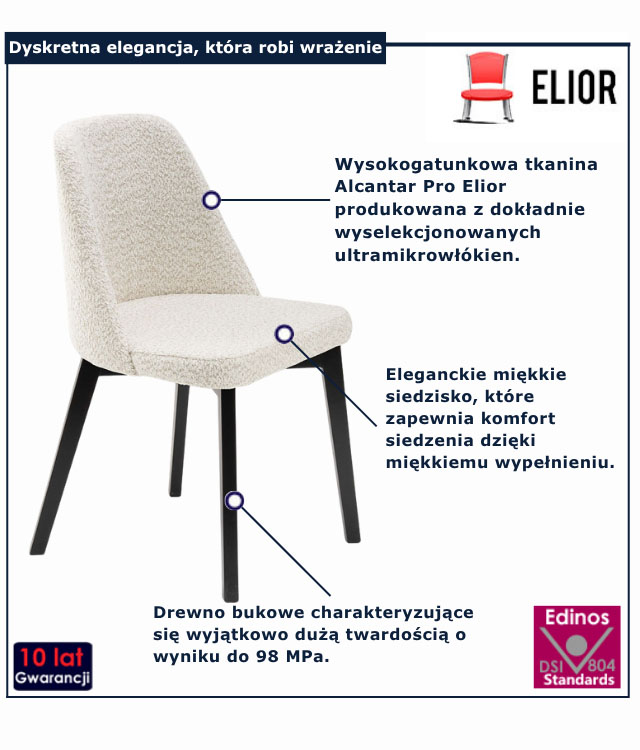 Krzesło beżowe tapicerowane welurem Bergan 4X dąb artisan