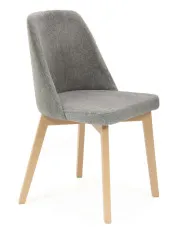 Szare krzesło drewniane do stołu dąb artisan - Fima 4X w sklepie Edinos.pl