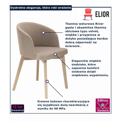 stylowe krzesło brazowe Bentrix 7X