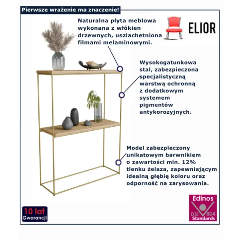 Konsola nowoczesna dąb artisan  + złoty Blox 5X