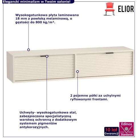 Beżowa wisząca szafka ryflowana Inao 5X