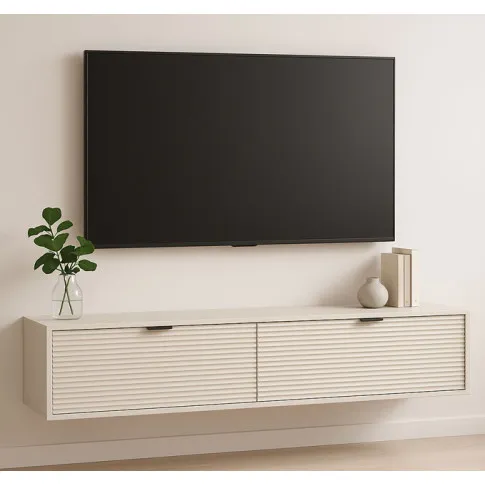 Wnętrze z wykorzystaniem ryflowanej szafki RTV Inao 5X kaszmir