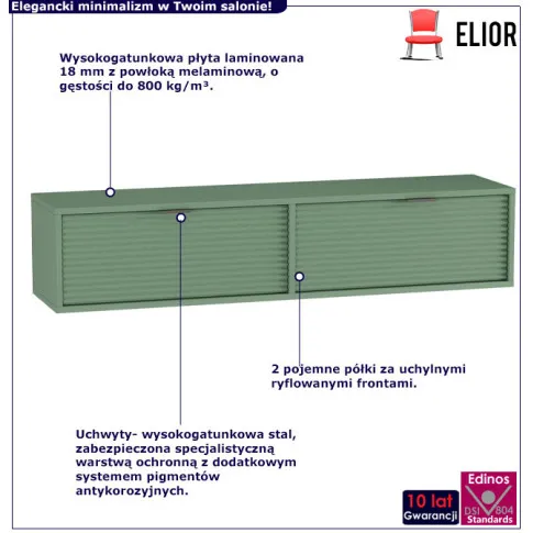 Zielona wisząca szafka pod TV Inao 5X