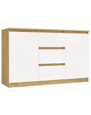 Komoda z szufladami dąb artisan + biały- Dosox w sklepie Edinos.pl