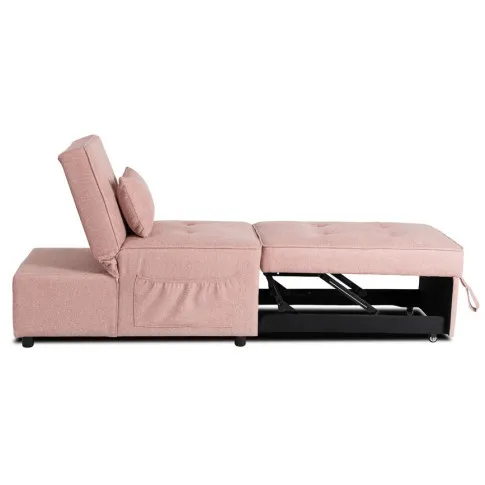 rozowy rozłozowny tapczan z poduszkami Honeri