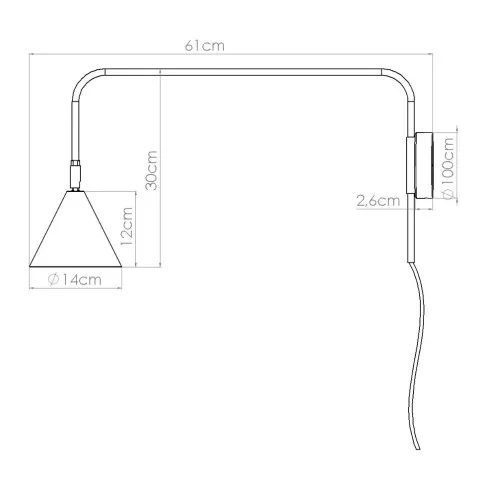 wymiary kinkietu regulowanego Urix