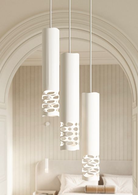 Biała lampa wisząca - K605-Lanow