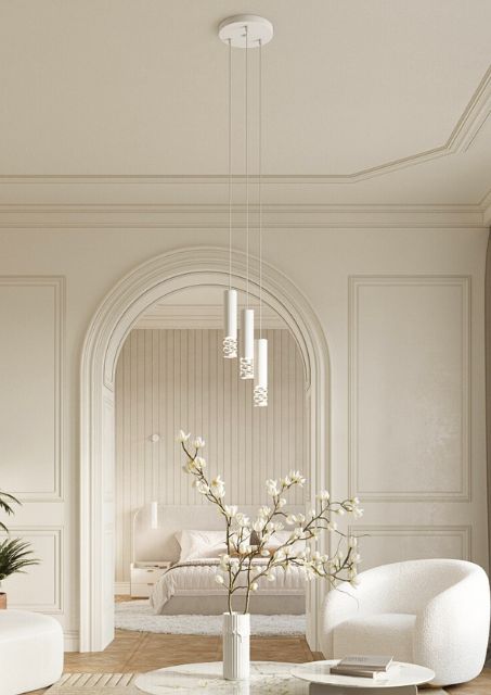 Biała lampa wisząca - K606-Lanow