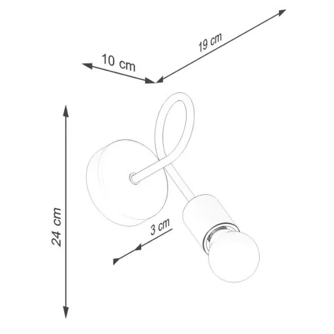 wymiary kinkietu do salonu Braxis