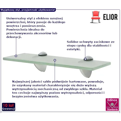 Vitrea półka z efektem mroźnego szkła