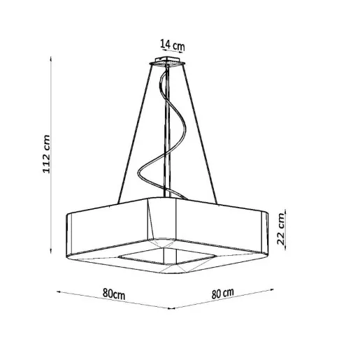 wymiary wiszacego plafonu nad stoł