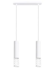 Biała dwupunktowa lampa tuba - J127-Floride w sklepie Edinos.pl
