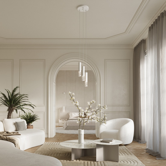 Wisząca biała lampa - J125-Floride
