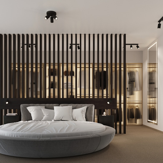 Czarny plafon sufitowy potrójny J124-Melson