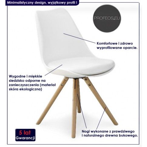 Fotografia Krzesło skandynawskie Depare - białe z kategorii Krzesła wg koloru/stylu