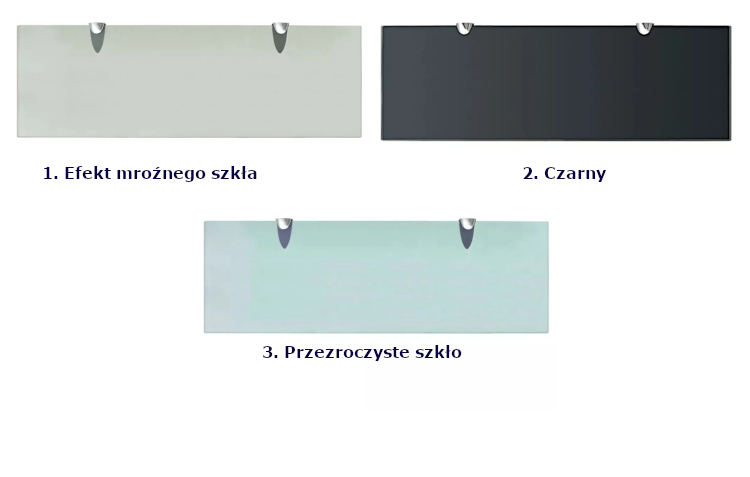 Wersje kolorystyczne półek Vitrea