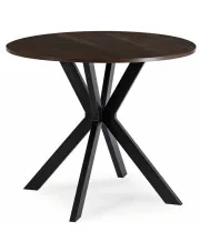 Nowoczesny okrągły stolik orzech 80cm - Kaxi 3X w sklepie Edinos.pl