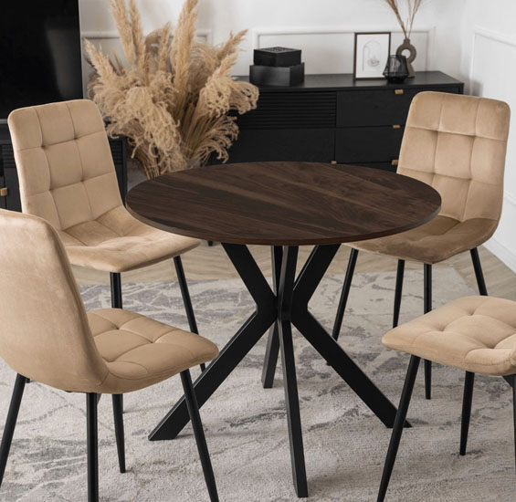 Lamelowy okrągły stolik kawowy walec Lima 3X