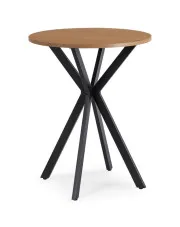 Okragły nowoczesny stolik dąb złoty + czarny 60cm - Kaxi 4X w sklepie Edinos.pl