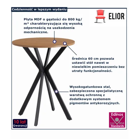 stylowy stolik 60cm dab złoty Kaxi 4X