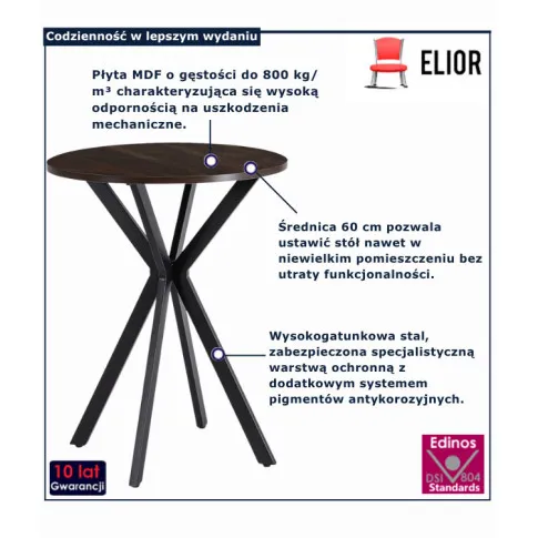 stylowy stolik 60cm orzech czarny Kaxi 4X