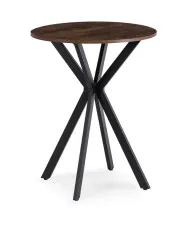 Okrągły stół rustykalny dąb + czarny 60cm - Kaxi 4X w sklepie Edinos.pl