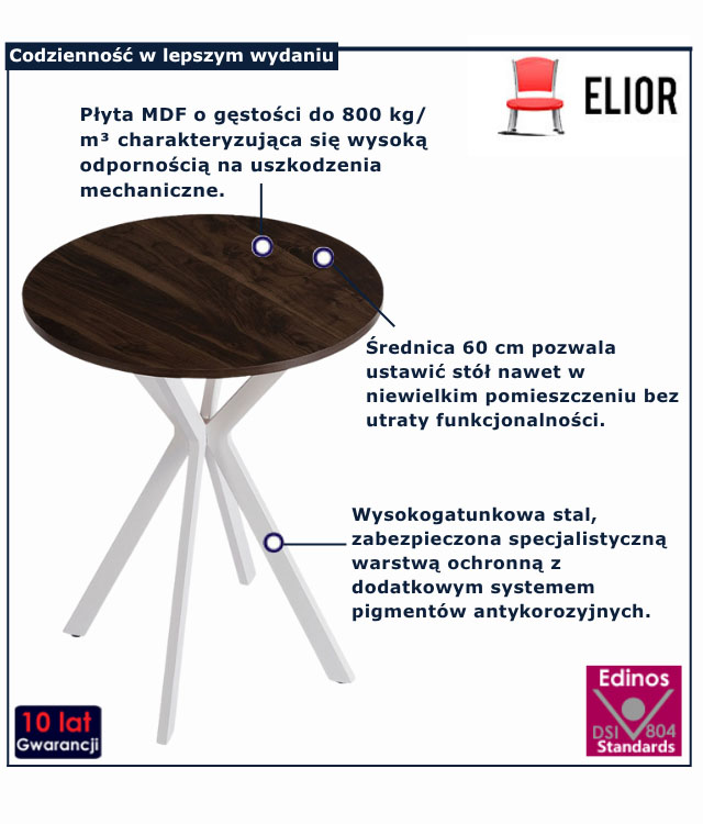 Okrągły skandynawski stolik kawowy lamele Lima 3X