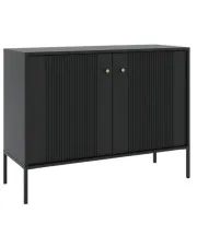 Czarna stylowa komoda na nóżkach - Tovo 3X w sklepie Edinos.pl