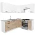 Zestaw mebli kuchennych narożnych dąb sonoma + biały - Hemi
