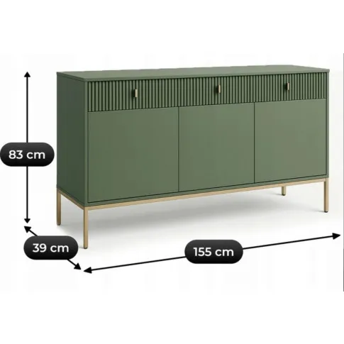 wymiary komody na złotych nóżkach Lelono 3X