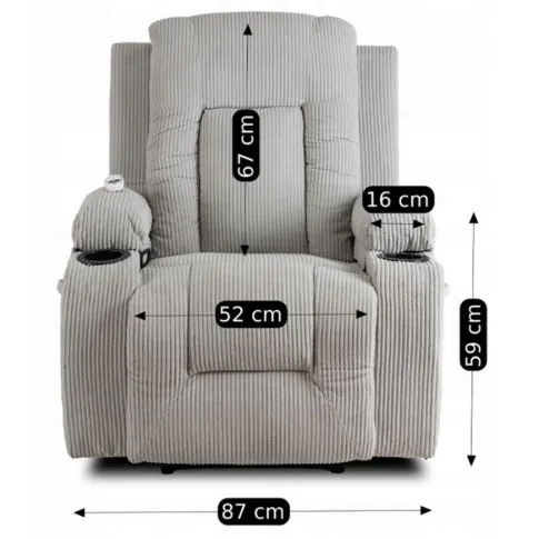 wymisry fotela masujacego popielatego Bino 