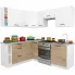 Narożne meble do kuchni dąb sonoma + biały - Voku